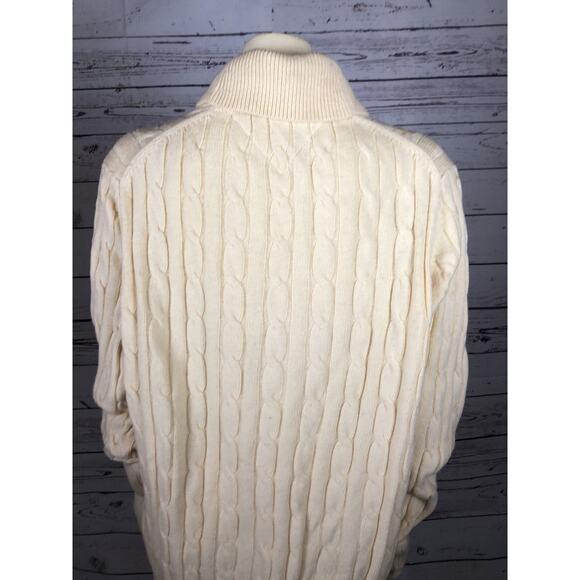 Tommy Hilfiger Men's Shawl Collar Cream Pullover Sweater Luxury Knit size XL - Picture 10 of 11